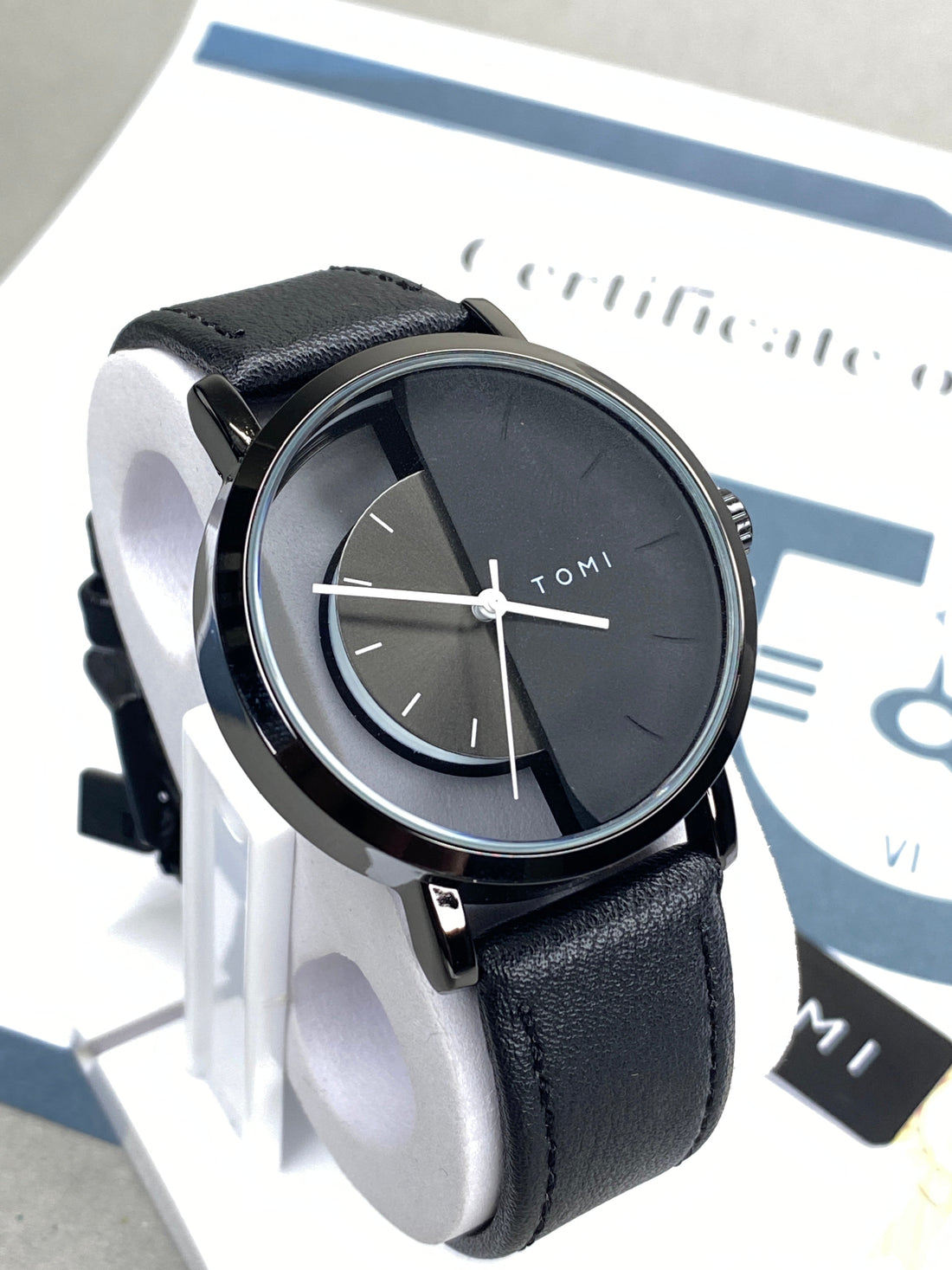 Tomi T-080 Transparent Design Leather Strap Watch