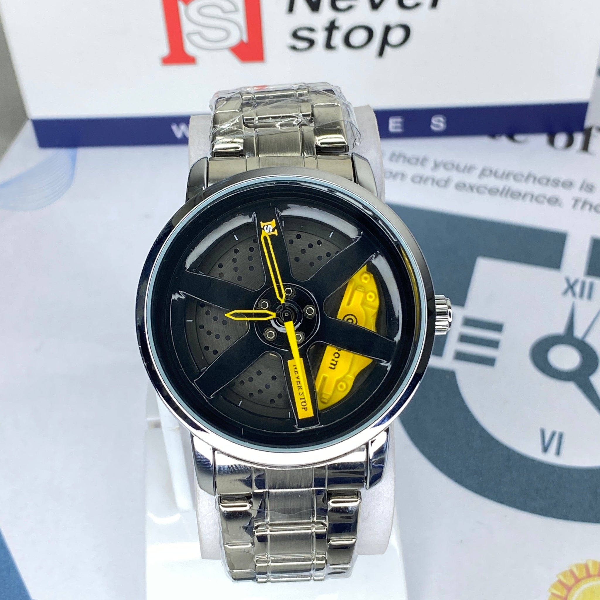 NS 360 Degree Spinning Wheel Chain Watch